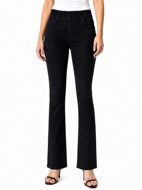 SPANX Black Pull-On Bootcut Jeans Large High Rise